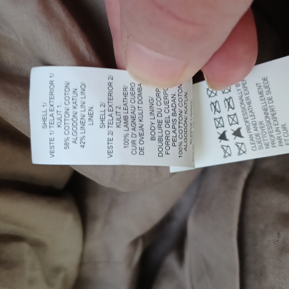 Lucky Brand lamb's leather cotton linen‎ jacket S - Picture 7 of 8